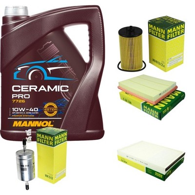 MANN Inspektionspaket 5L MANNOL Ceramic Pro 10W-40 für Opel Astra G CC F48_