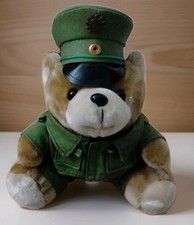Vintage Polizei Teddybär mit Uniform und Mütze 29 cm 