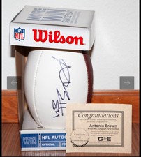 Antonio Brown Signed Wilson NFL Autograph Panel Football- GSE COA Authentic AB84