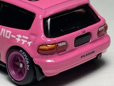 Hot Wheels Hello Kitty Honda Civic EG Premium Custom Pink Real