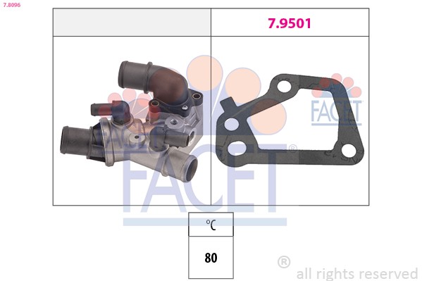 Thermostat liquide de refroidissement FACET 7.8096 Fiat Punto essence diesel
