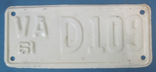 scarce 1961 Virginia Motorcycle dealer License Plate