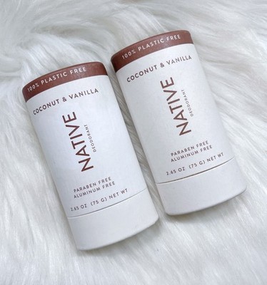 Native Coconut & Vanilla Deodorant 100% Plastic Free 2 Pack