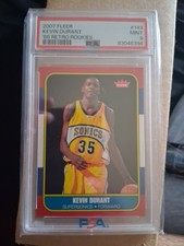 2007-08 Fleer Kevin Durant ‘86 Retro Rookies Rookie Card #143 PSA 9. rookie card picture