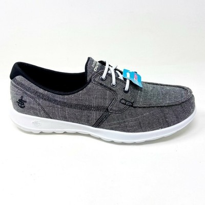 Skechers Go Walk Lite ISLA Black White Womens Size Casual Boat