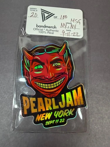 Bandmerch Pearl Jam MSG New York 9-11-2022 Concert Sticker VIP 20 of 100