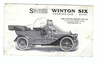 Cartolina Winton Six Touring Car Automobile 1910