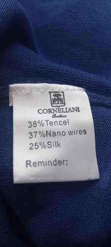 Corneliani ID Made In Italy , Size 54, Silk Mix, Blue, Short Sleeve, Polo Jumper - Picture 8 of 11