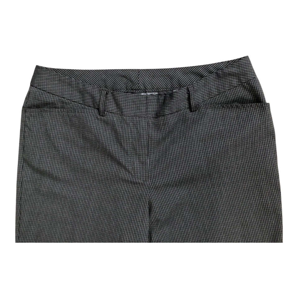 WORTHINGTON Womens Petite Size 8P Modern Fit Black Gray Plaid Career Dress Pants - Image 3 of 4