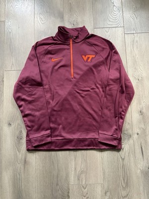 NWT Nike Dri-Fit Therma Virginia Tech Hokies Red 1/4 Zip Sweater Mens Size Large