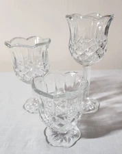Home Interiors and Gifts 3 Piece Stemmed Candle Holder Set Homco 1122-BD Vintage