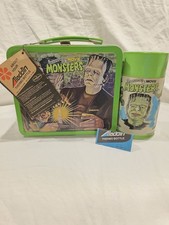 Unused 1979 Vintage Universal Monsters Collectible Metal Lunchbox & Thermos 