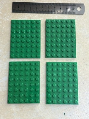 LEGO CITY 4x GRÜNE Grundplatte 8 x 6 flache Grundplatte Baustein - SEHR GUT