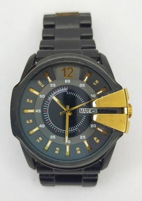 DIESEL Master Chief DZ1209 Black Gold Tone Men's Quartz Watch Working