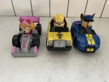 Paw Patrol Characters in Vehicles Chase in Car, Skye in Race Car, Boulder SUV