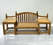 Reutter Porzellan Dollhouse Miniature Wooden Bench HTF 1:12