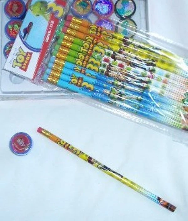 Disney Pixar Toy Story 12 lápiz y 12 estampadores autoentintados relleno escolar Foto 2 de 4