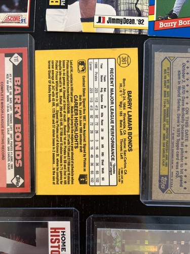 Barry Bonds Card Lot Giants Pirates Rookie Topps Upper Deck Fleer Pinnacle ++ - Picture 11 of 12