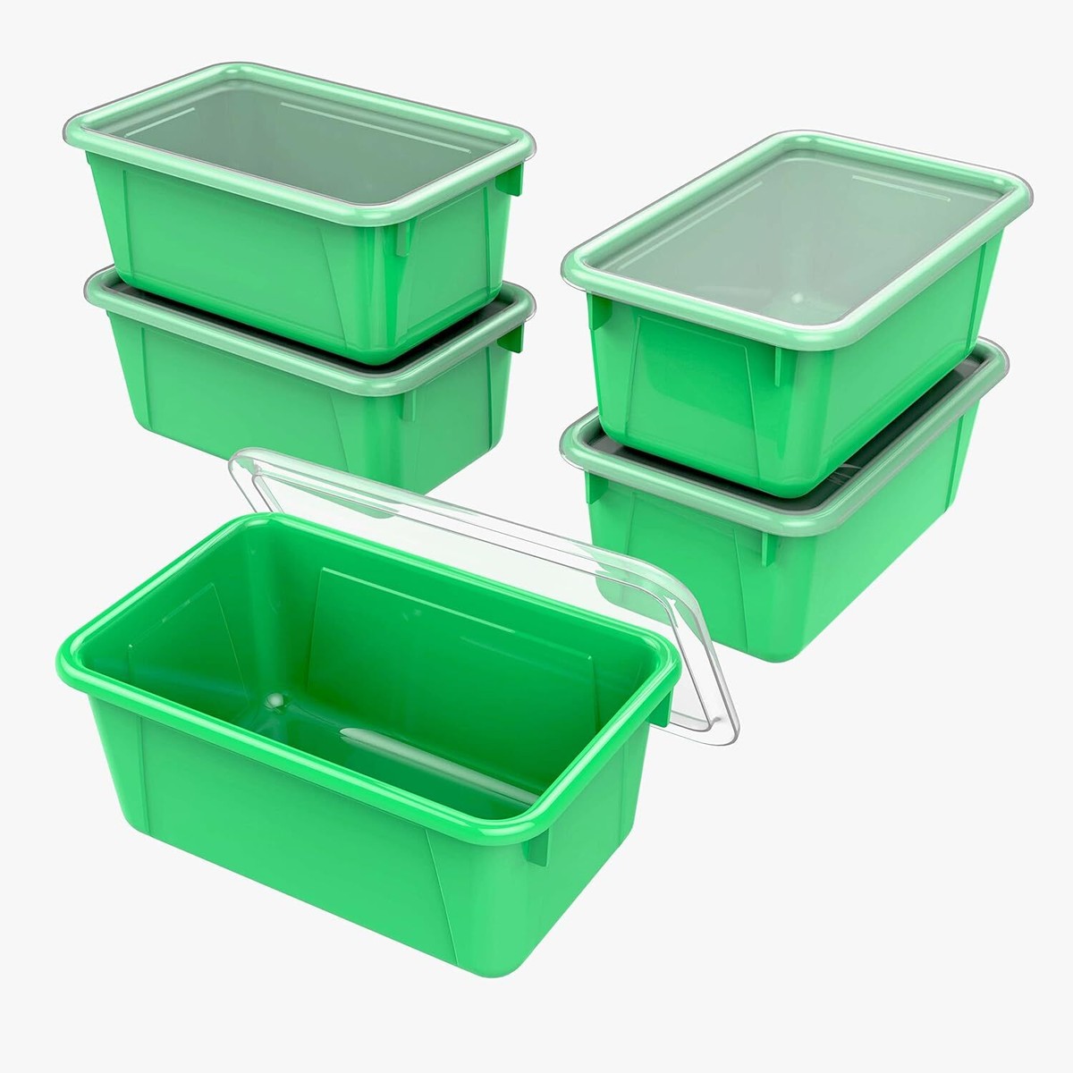 Storex Small Cubby Bins – Plastic Storage 12.2 x 7.8 x 5.1 Inches