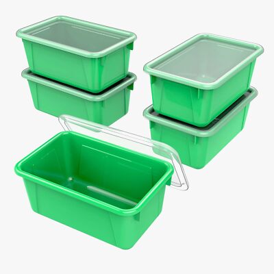 Storex Small Cubby Bins   Plastic Storage 12.2 x 7.8 x 5.1 Inches, Green 