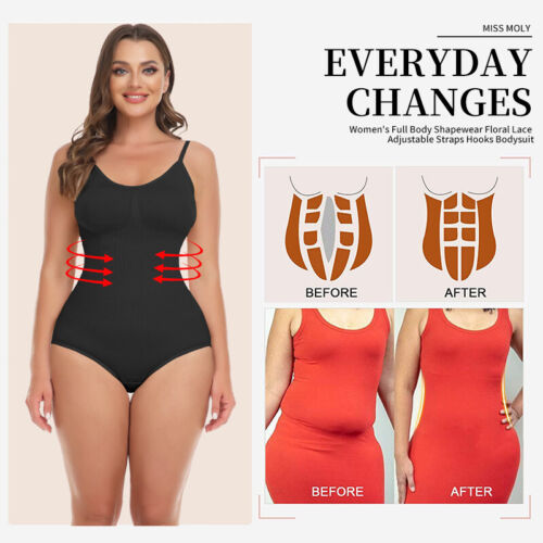 Women's Slimming Full Body Shaper Seamless Firm Tummy Control Shapewear Bodysuit - Picture 9 of 45
