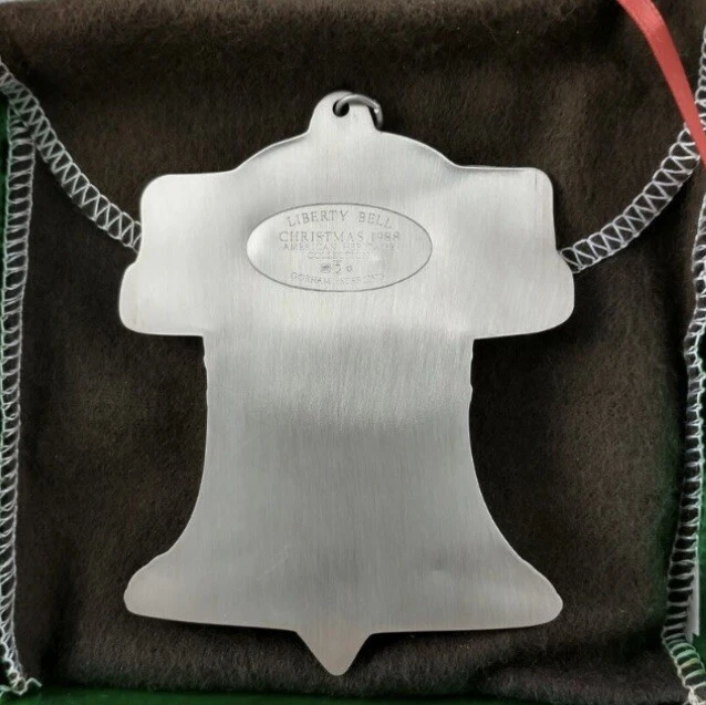 Ornamento Campana de la Libertad Gorham Sterling 1988 "Colección Herencia Americana" Foto 2 de 4