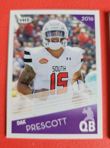 DAK PRESCOTT ROOKIE WORN JERSEY CARD + 2016 LEAF DRAFT RC CARD + SAGE RC COWBOYS - Picture 3 of 8