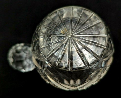 Botella de perfume vintage en forma de bola de vidrio de cristal con tapón 5"" de alto x 3"" de ancho - Imagen 4 de 6