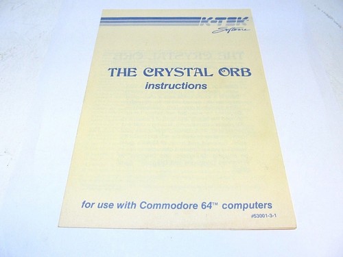 THE CRYSTAL ORB - Cassette Game For Commodore 64 System By K-Tek RARE! - Picture 7 of 10
