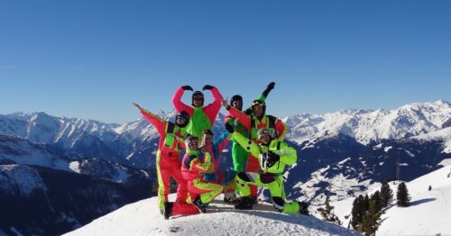 SKIWEAR Retro Ski Suit Vintage 80's 90's - Neon Apres Ski JACKET MEDIUM - Picture 10 of 11