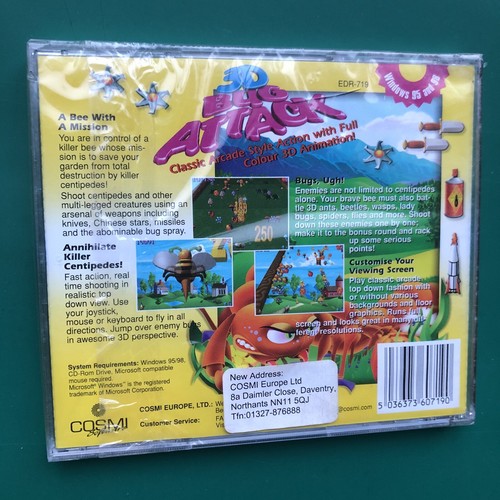 3-D BUG ATTACK PC Arcade Animation Game CD-ROM Killer Centipede Windows SEALED - Picture 2 of 5