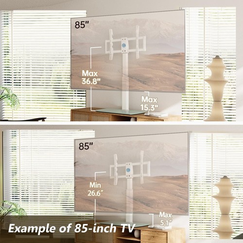 Elegant Swivel Universal TV Stand for 43-85 Inch TVs - Height Adjustable Design - Picture 4 of 11