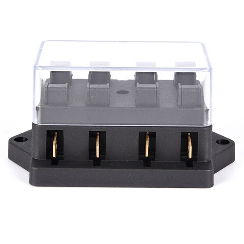 Car 4 Way Circuit Standard ATO Blade Fuse Box Block Holder 12V/24V+4 Way Fus-b - Picture 2 of 11