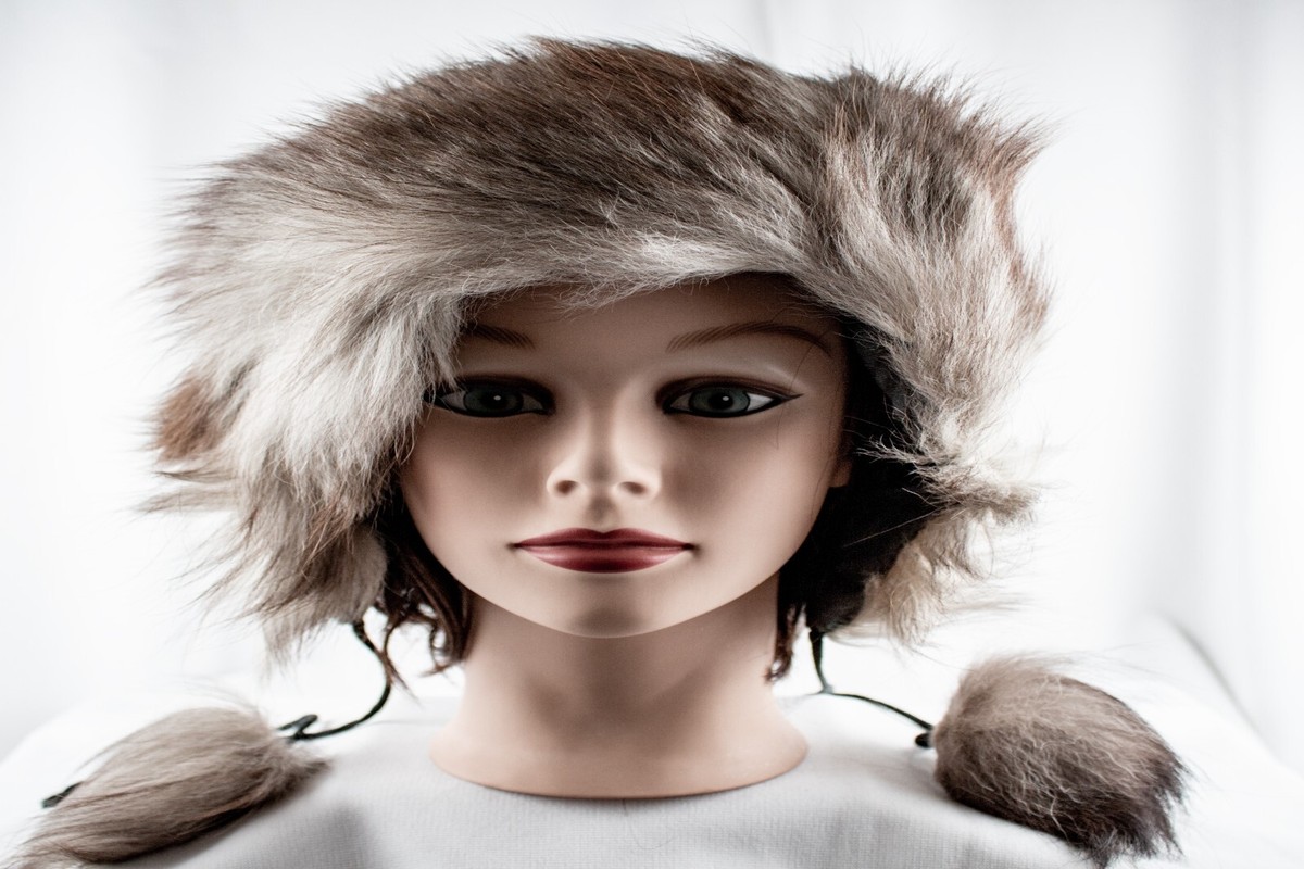 Vintage Fluffy Trapper Women Hat Fluffy Fur Trapper Hat for Women, Raccoon Fur Ear Flap Hat  main image 4
