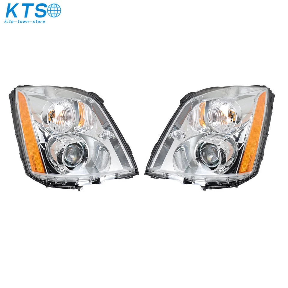 Headlight For Cadillac DTS 2008-2011 HID/Xenon Projector Chrome Right+Left Side - Image 3 of 4