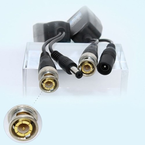 Passive CCTV Coax BNC Power Video Balun Transceiver Connectors To RJ45 BNC Male - Afbeelding 5 van 6