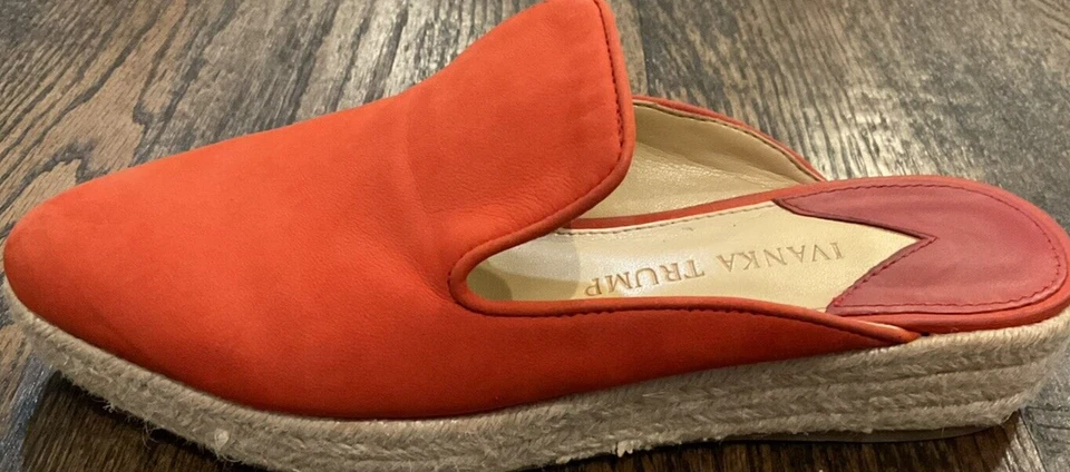 Sapatos femininos IVANKA TRUMP ITXAYLIA alpargatas mula wedges EUA tamanho 6,5 M laranja - Imagem 2 de 4