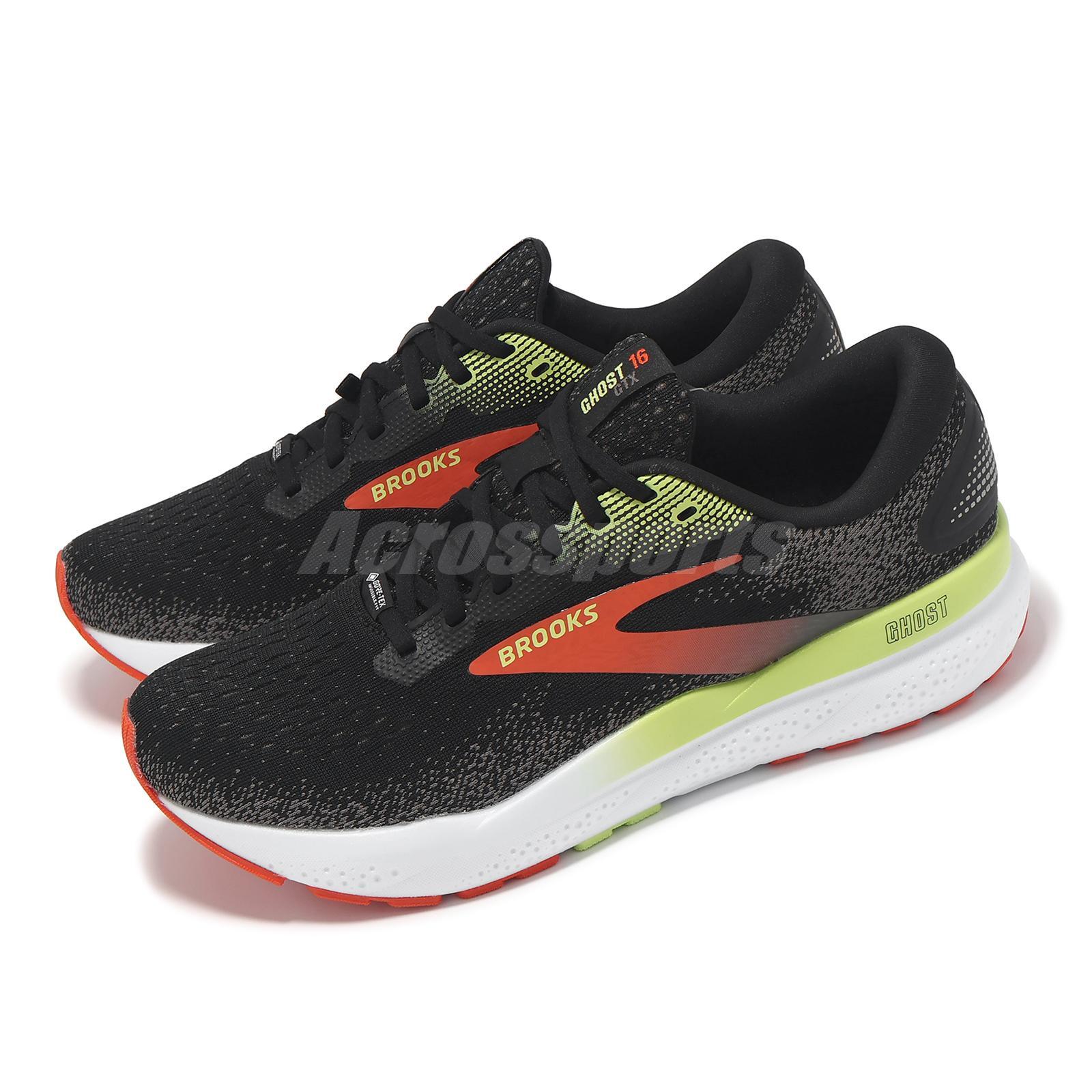 Мужские кроссовки Brooks Ghost 16 GTX Gore-Tex Black Mandarin Red Green 1104301D-049