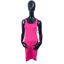 Fct With The Basics Scoop Pink Midi Stretch Dress Women’s Small NWT Stylish Look