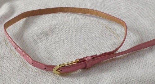 DAMAS 1/2" 1.5cm ANCHO ROSA CHAROL ORO HEBILLA CINTURÓN DE MODA PARA ADAPTARSE A LA CINTURA 23" - 27" - Imagen 1 de 3