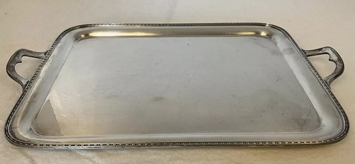 14 Zoll versilberte Griffe Platte Tablett 01685 12x9 Zoll Ist-Zustand zerkratzt - Bild 2 von 10
