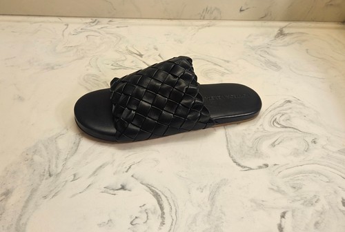 New! Bottega Veneta 'Cassette' Slide Sandals Black Mens 10 US 43 Eur. MSRP $1150