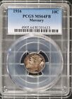 New Listing1916 Pcgs Ms 64 Fb Mercury Dime Silver Us Type Coin Obsolete Toner Crusty