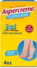 Lidocaine Foot Pain Relief Cream Soothes Aggravated Nerves & Moisturizes Dry Fee