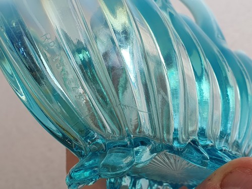 Antique Blue Pearline Pressed Glass Basket (6) - Davidson Rd.130643 - Picture 14 of 23