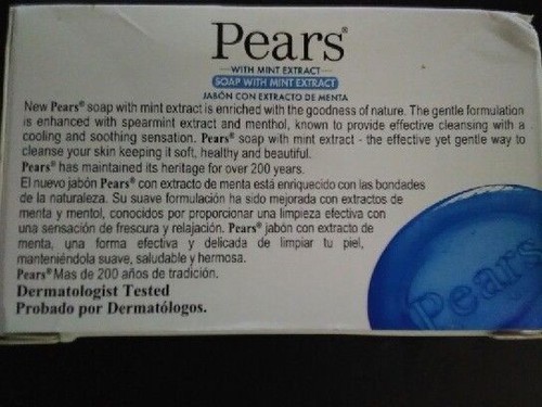 Pears Soap Soap with Mint Extract - Spearmint Extract and Menthol - 3.5 Oz X 2 - Picture 2 of 2