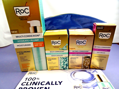 4 RoC Skin Care Products ROC Anti-Aging Serum Capsules Eye Cream Moisturizer - Picture 2 of 4