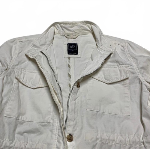 GAP Women's Size Medium Off White Lightweight Utility Jacket Cotton - Picture 5 of 15