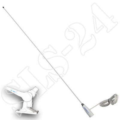 Scout KS-108 MARINE AM-FM Fiberglass Radio Antenne 0,9m mit Kippfuß für Boot Ya