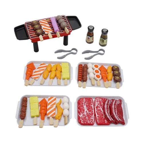 36Pcs BBQ Pretend Play Food Toy Grill Set Barbeque Kitchen Cooking Tools Toys - Picture 11 of 12